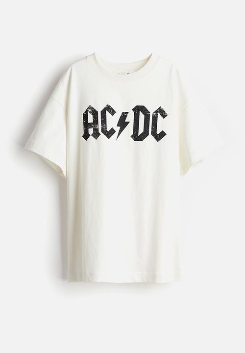 H&M - Long printed t-shirt - white