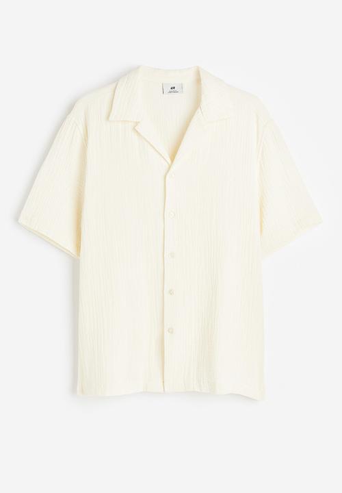 H&M - Regular fit muslin resort shirt - cream 