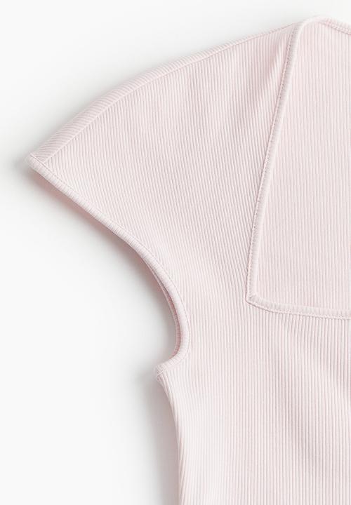 H&M - Cap-sleeved top - light pink