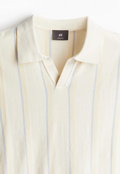 H&M - Regular fit fine-knit polo shirt - white