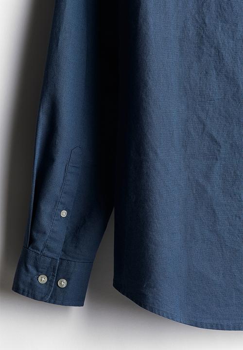 H&M - Regular fit linen-blend shirt - blue