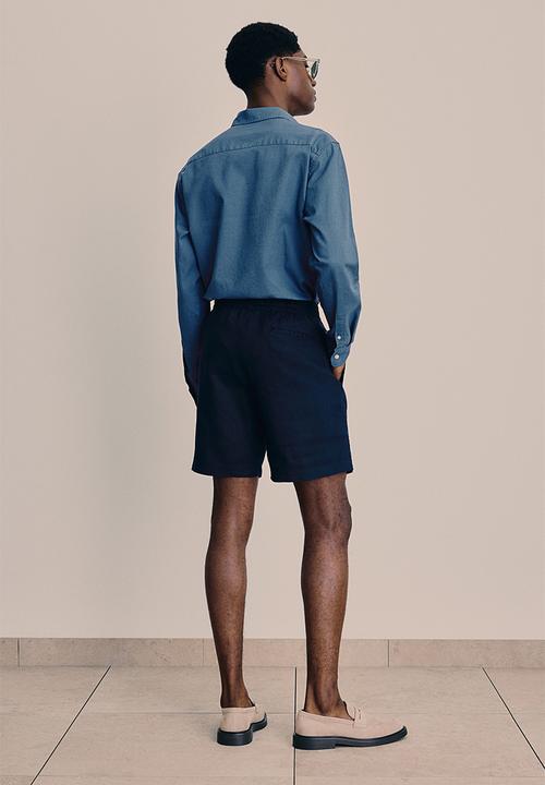 H&M - Regular fit linen-blend shirt - blue