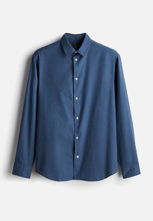 H&M - Regular fit linen-blend shirt - blue