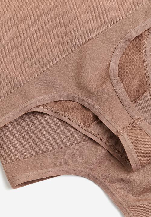 H&M - 2-Pack medium shape thong briefs - dark beige