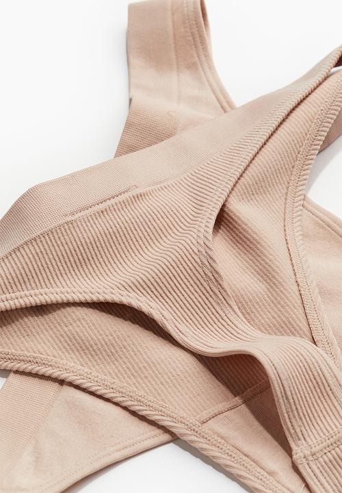H&M - 2-Pack seamless thong briefs - beige