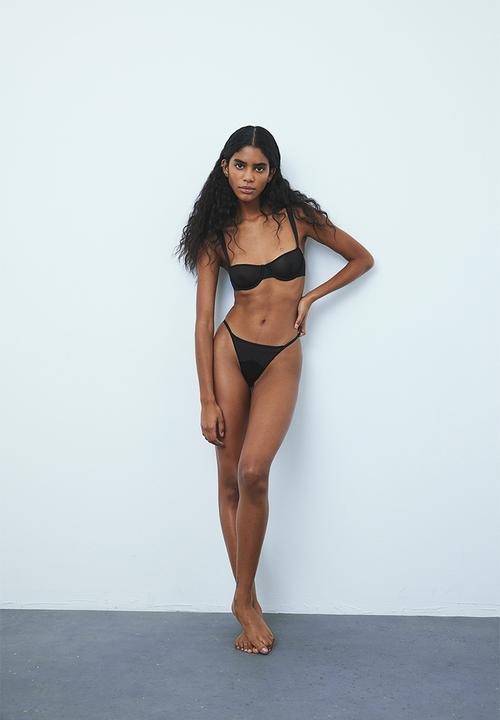 H&M - 2-Pack tanga thong briefs - black