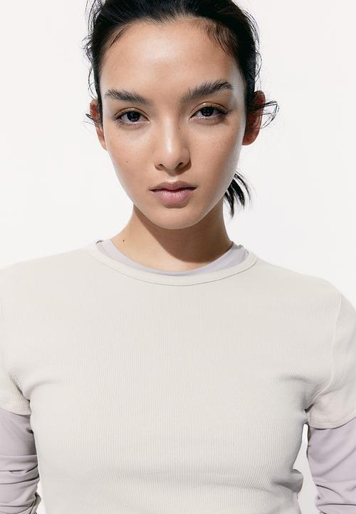 H&M - 2-Pack T-shirts - beige & grey
