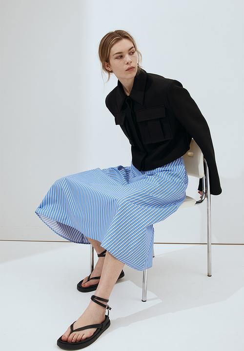 H&M - A-line poplin skirt - blue
