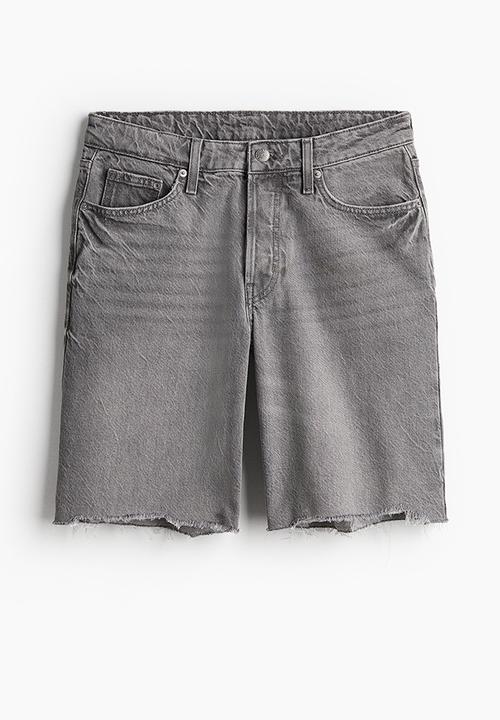 H&M - Baggy low denim shorts - grey