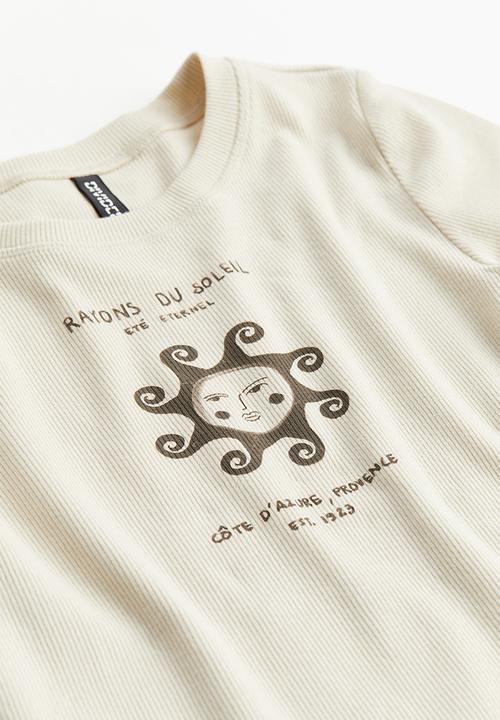 H&M - Fitted T-shirt - light beige sun