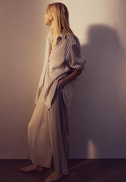 H&M - Cropped pull-on trousers - beige