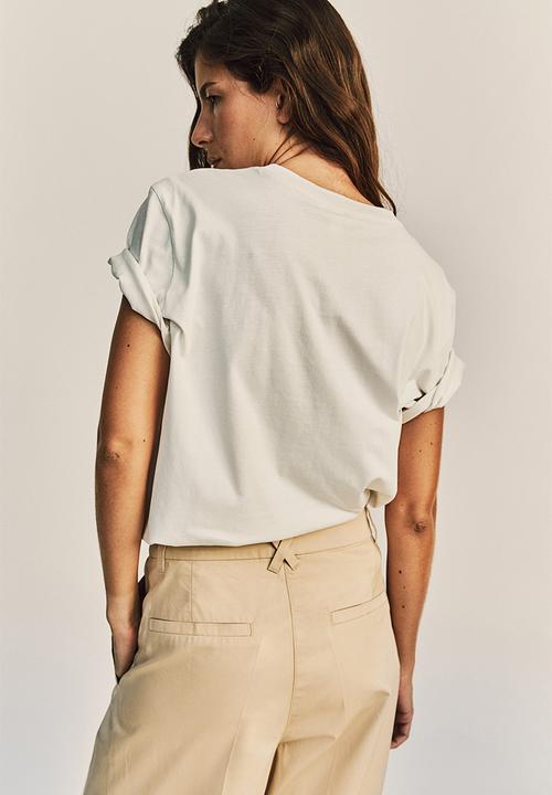 H&M - Cotton T-shirt - white soirée