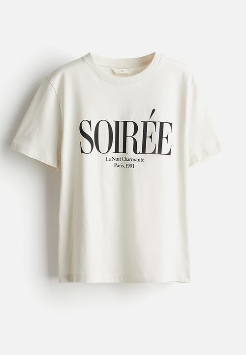 H&M - Cotton T-shirt - white soirée