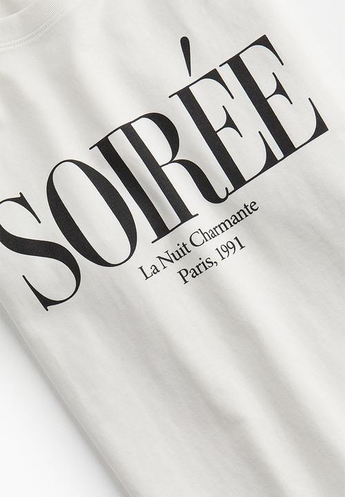 H&M - Cotton T-shirt - white soirée