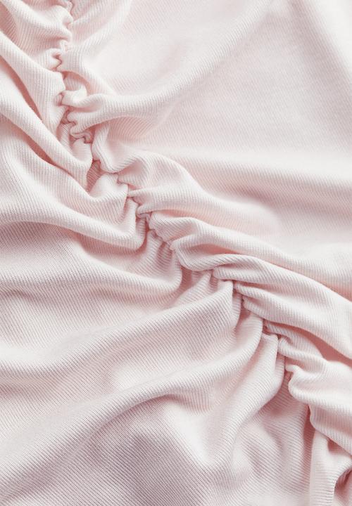 H&M - Gathered cap-sleeved top - light pink