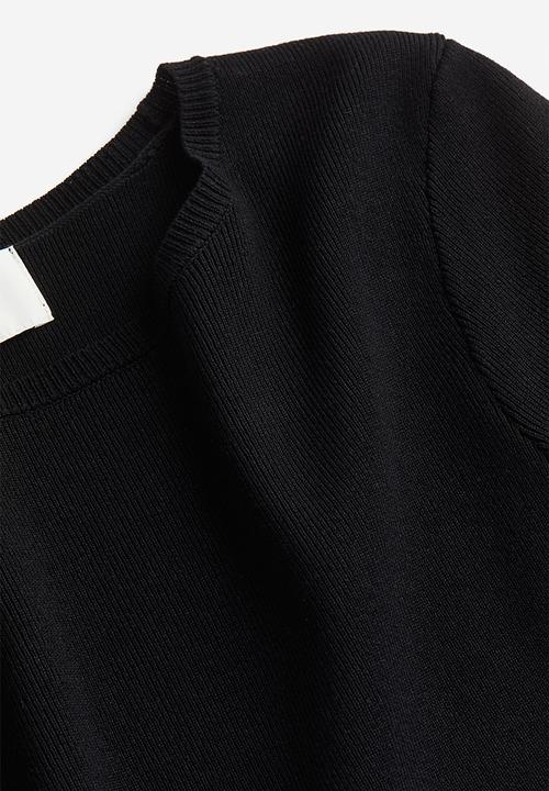 H&M - Fine-knit t-shirt - black