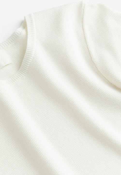 H&M - Fine-knit T-shirt - white