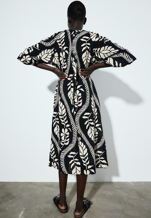 H&M - Cotton dress - black patterned
