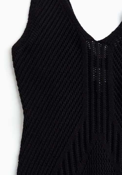 H&M - Crochet-look dress - black