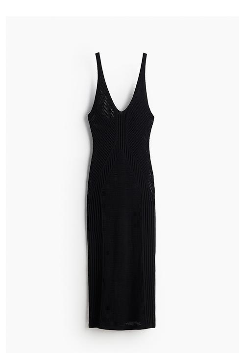 H&M - Crochet-look dress - black