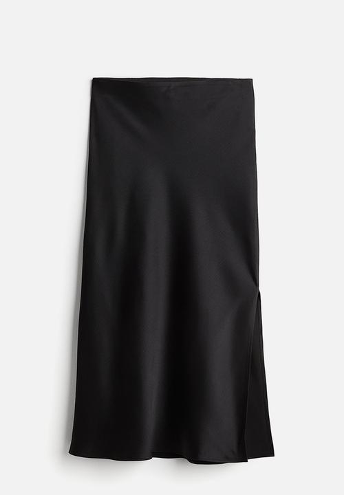 H&M - Crêpe satin skirt - black