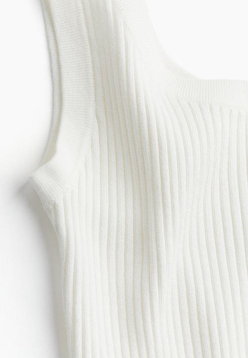 H&M - Rib-knit vest top - white