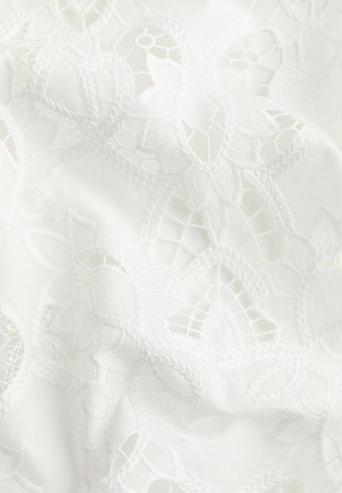 H&M - Broderie anglaise mini dress - white