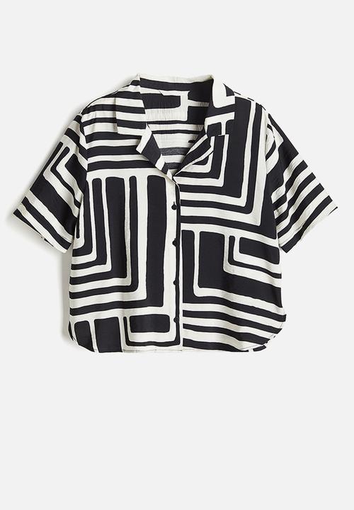 H&M - Resort shirt - Black Patterned