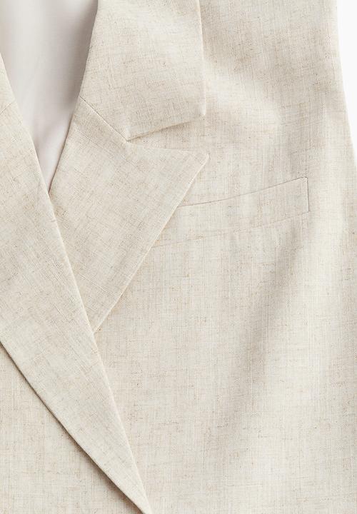 H&M - Sleeveless blazer - light beige 
