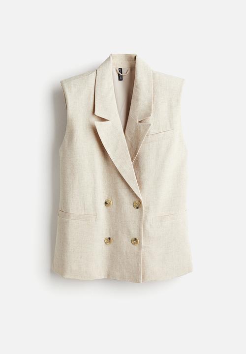 H&M - Sleeveless blazer - light beige 