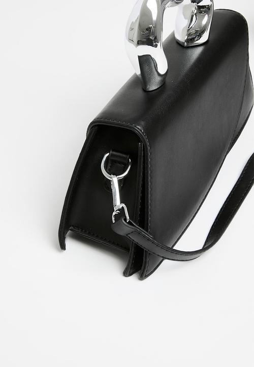 Superbalist - Metal handle crossbody bag - black