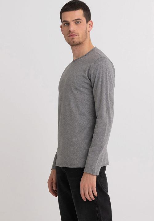 Replay - T-Shirt Manica Lunga Regular - Dark Grey Melange