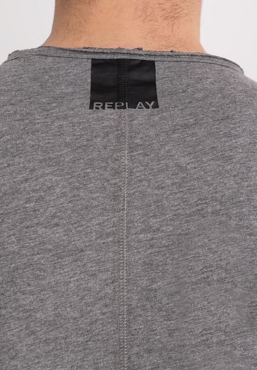 Replay - T-Shirt Manica Lunga Regular - Dark Grey Melange