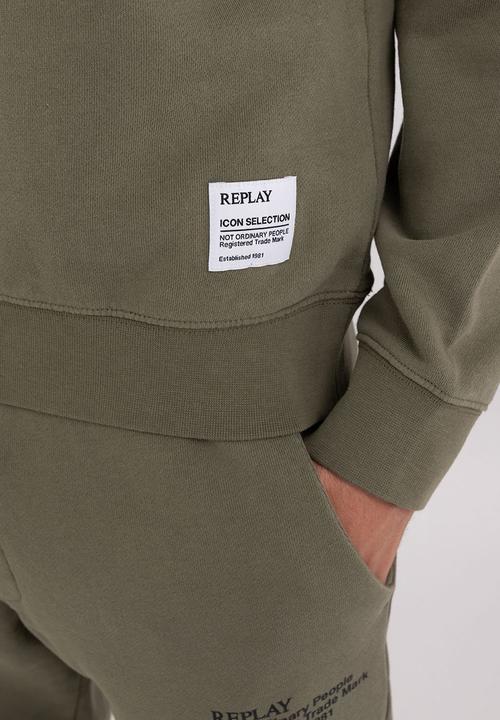 Replay - Felpa Regular - Light Military