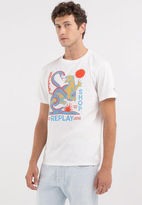 Replay - T-Shirt Regular - Natural White