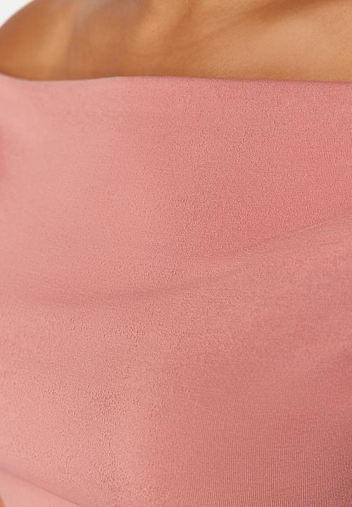 Trendyol - Boat Collar Knitted Blouse - Dusty Rose