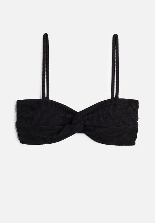 H&M - Padded twist-detail bikini top - black