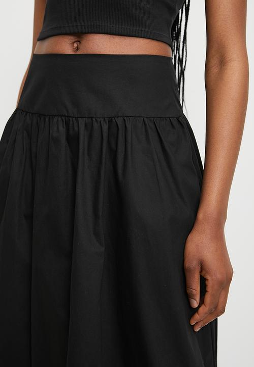 Superbalist - Deep waist midi bubble skirt - black