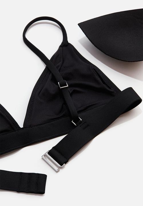 H&M - Padded triangle bikini top - black