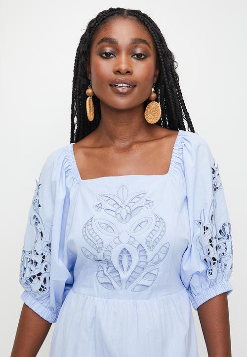 Open back square neck tiered dress