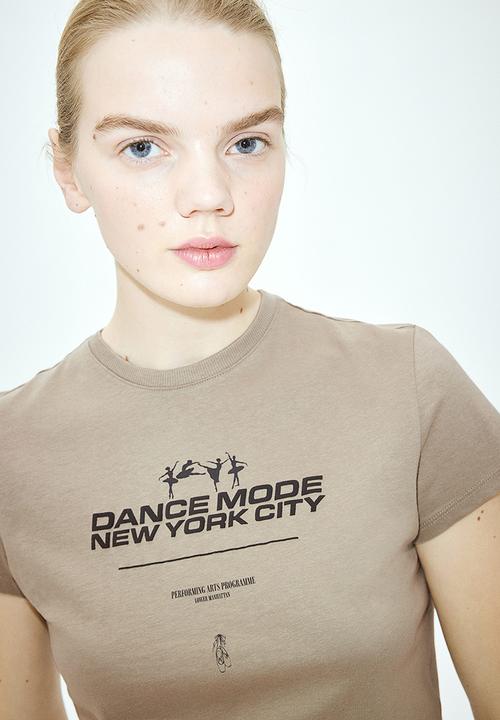 H&M - Printed t-shirt - beige & grey