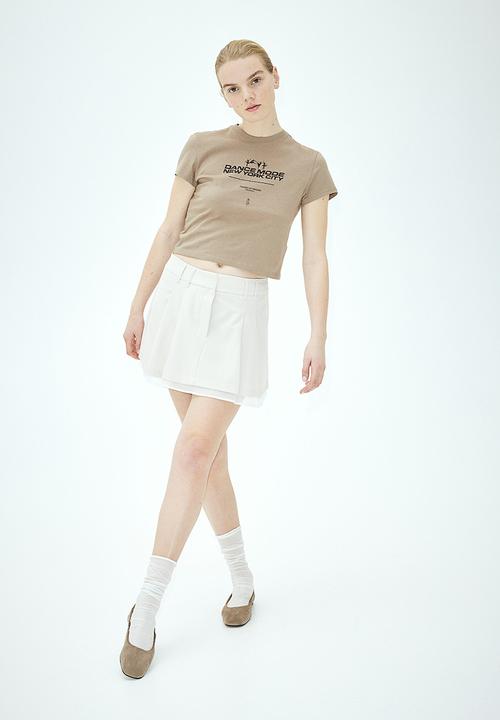 H&M - Printed t-shirt - beige & grey