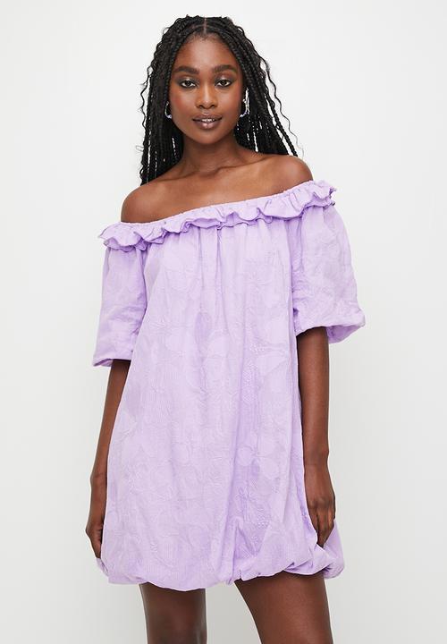 MILLA - Ruffle bardot mini dress - lavendula