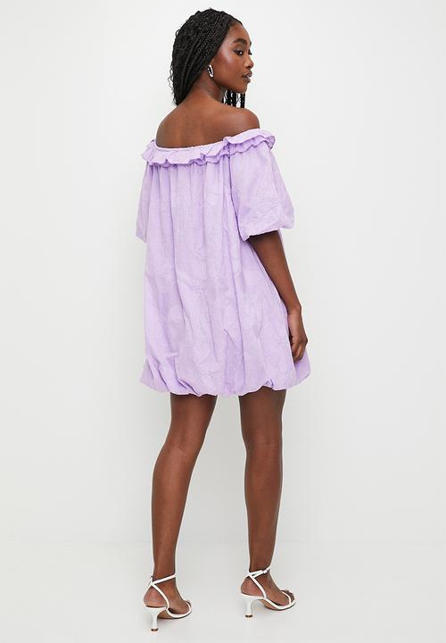 MILLA - Ruffle bardot mini dress - lavendula