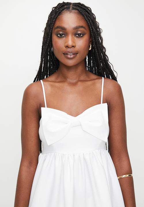 MILLA - Bow Detail Midi Dress - white