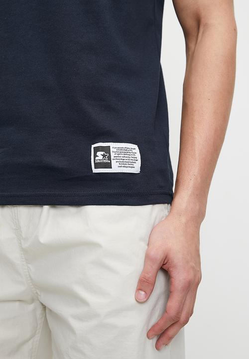 Starter - Starter Round Neck Core Logo Tee - Navy/White