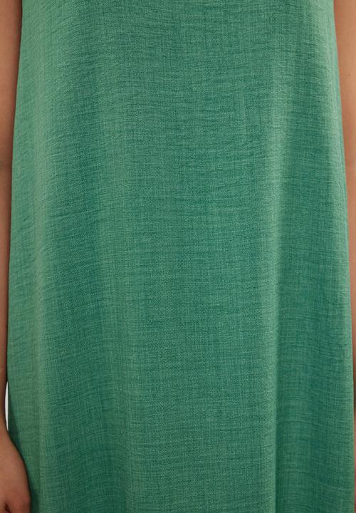 Trendyol - Straight Cut Skirt Flounce Woven Dress - Green