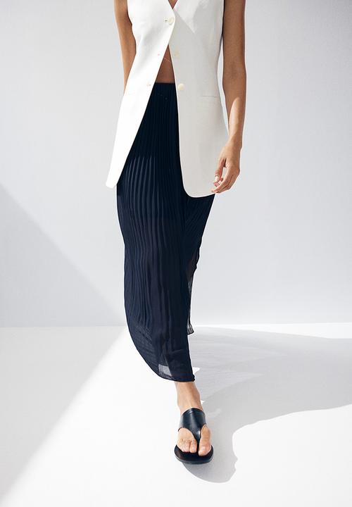 H&M - Pleated chiffon skirt - blue