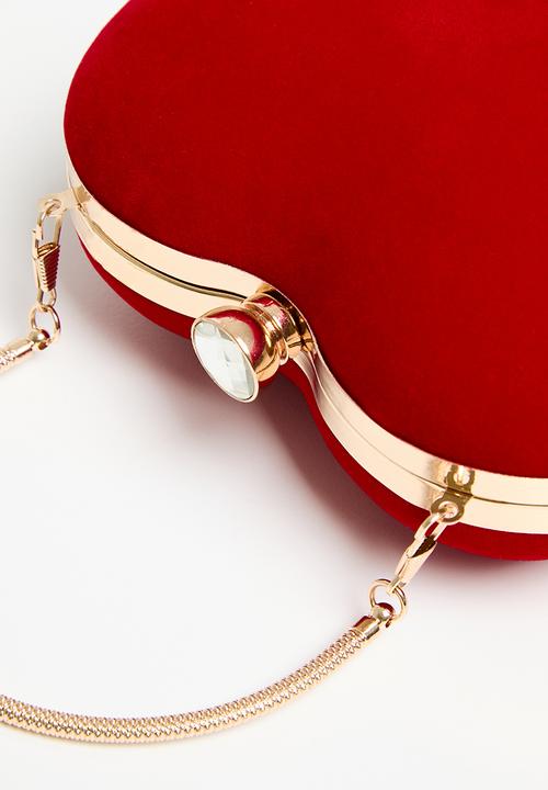 MILLA - Heart shaped clutch bag - red