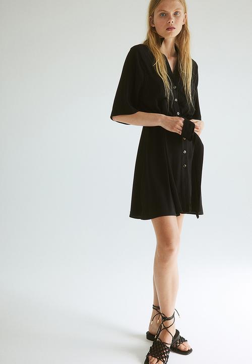 H&M - Tie-belt shirt dress - black